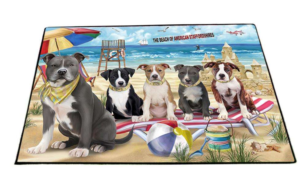 Pet Friendly Beach American Staffordshire Terriers Dog  Floormat FLMS50220