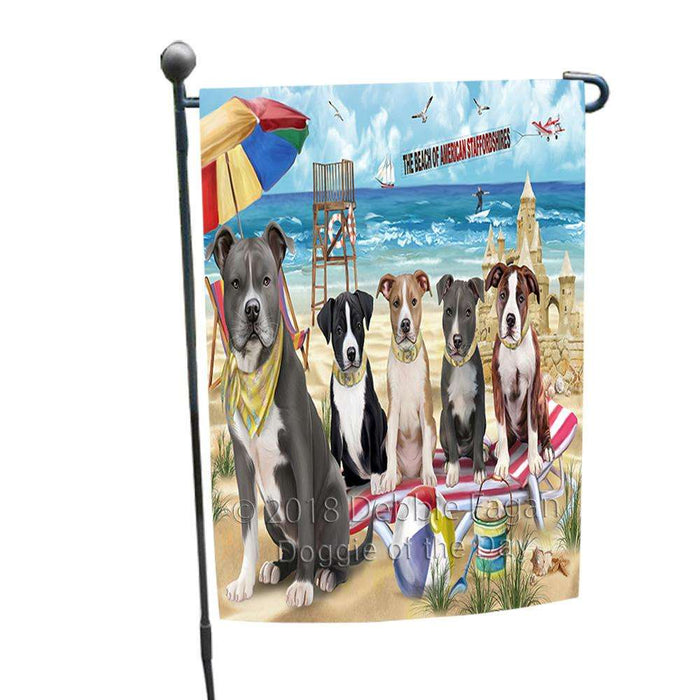 Pet Friendly Beach American Staffordshire Terriers Dog Garden Flag GFLG49791