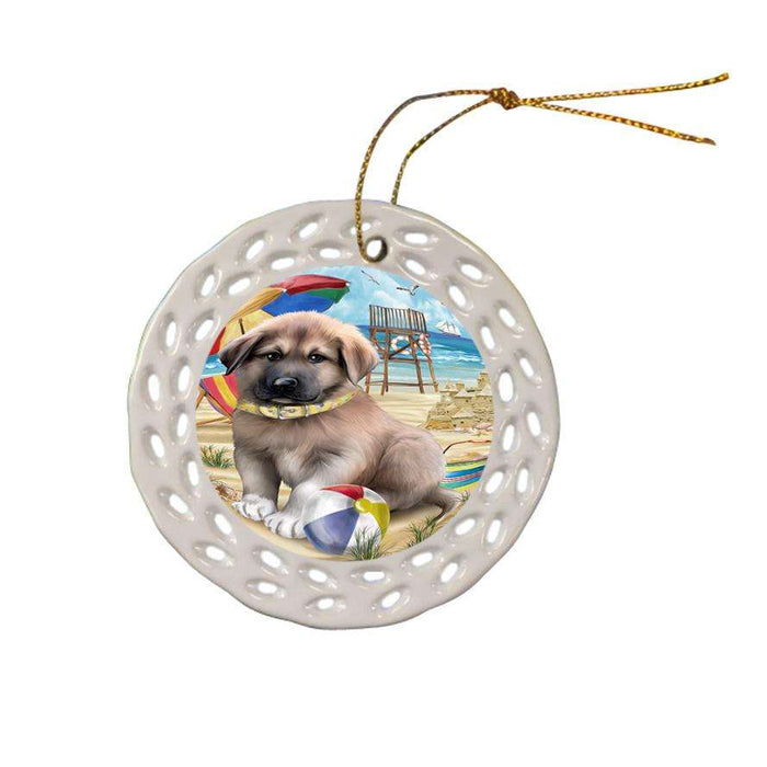 Pet Friendly Beach Anatolian Shepherd Dog Ceramic Doily Ornament DPOR49968