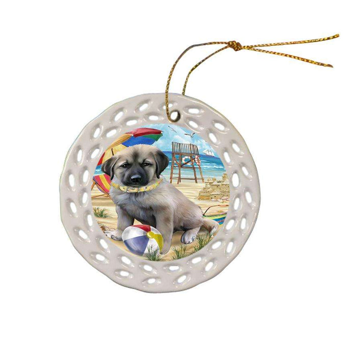 Pet Friendly Beach Anatolian Shepherd Dog Ceramic Doily Ornament DPOR49969