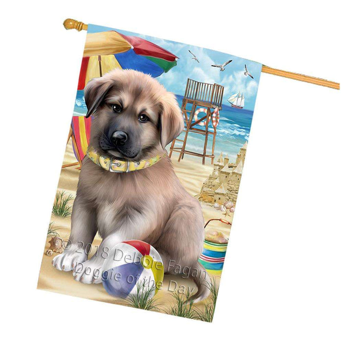 Pet Friendly Beach Anatolian Shepherd Dog House Flag FLG49933