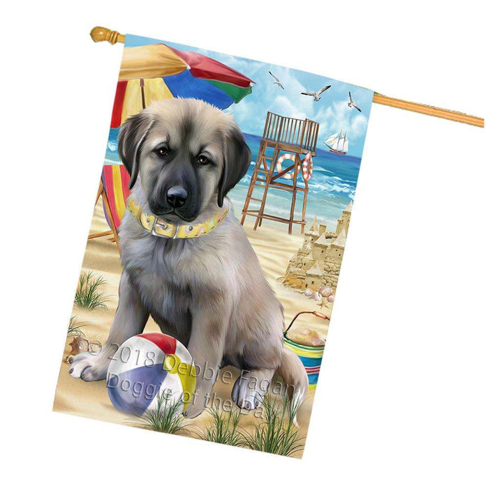 Pet Friendly Beach Anatolian Shepherd Dog House Flag FLG49934