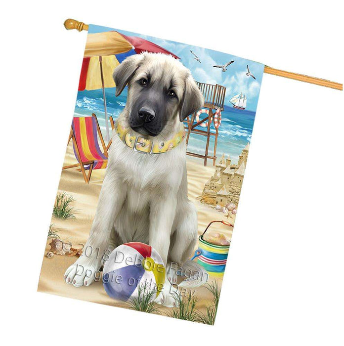 Pet Friendly Beach Anatolian Shepherd Dog House Flag FLG49935