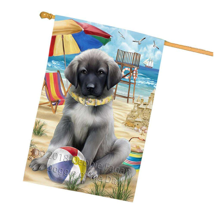 Pet Friendly Beach Anatolian Shepherd Dog House Flag FLG49936