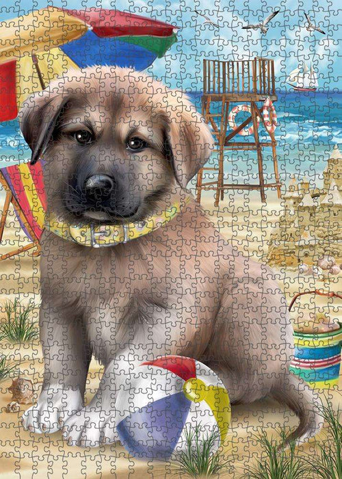 Pet Friendly Beach Anatolian Shepherd Dog Puzzle with Photo Tin PUZL53610