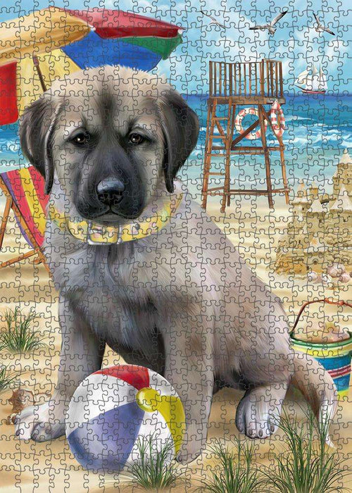 Pet Friendly Beach Anatolian Shepherd Dog Puzzle with Photo Tin PUZL53613