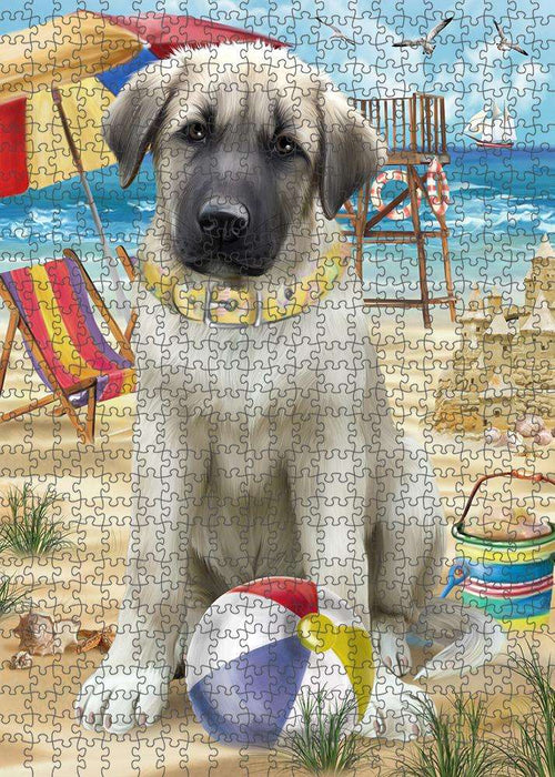 Pet Friendly Beach Anatolian Shepherd Dog Puzzle with Photo Tin PUZL53616