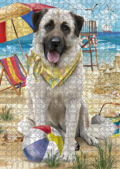 Pet Friendly Beach Anatolian Shepherd Dog Puzzle with Photo Tin PUZL53625