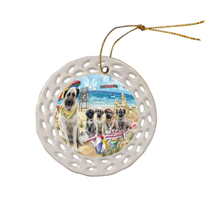 Pet Friendly Beach Anatolian Shepherds Dog Ceramic Doily Ornament DPOR49972