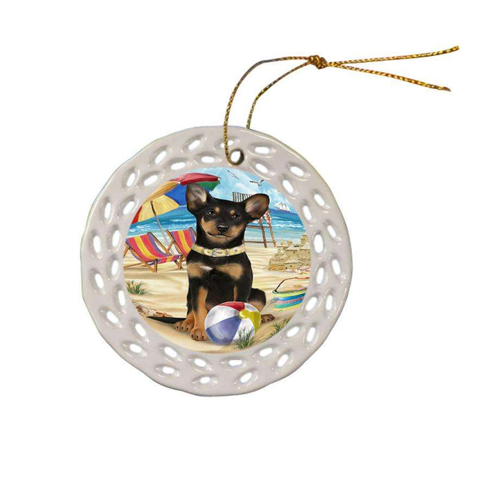 Pet Friendly Beach Australian Kelpie Dog Ceramic Doily Ornament DPOR49975