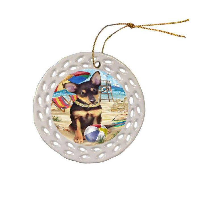 Pet Friendly Beach Australian Kelpie Dog Ceramic Doily Ornament DPOR49976