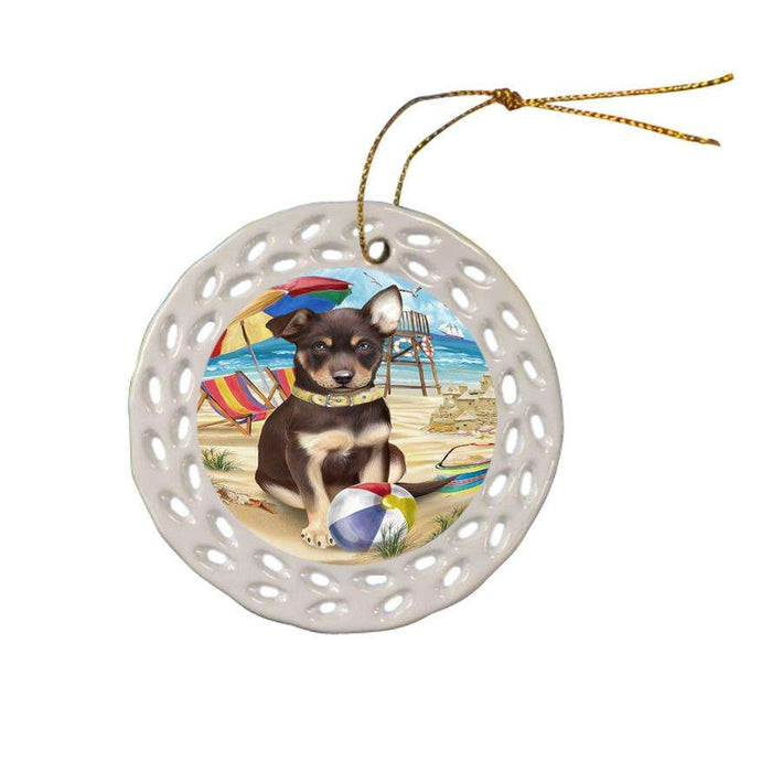 Pet Friendly Beach Australian Kelpie Dog Ceramic Doily Ornament DPOR49977