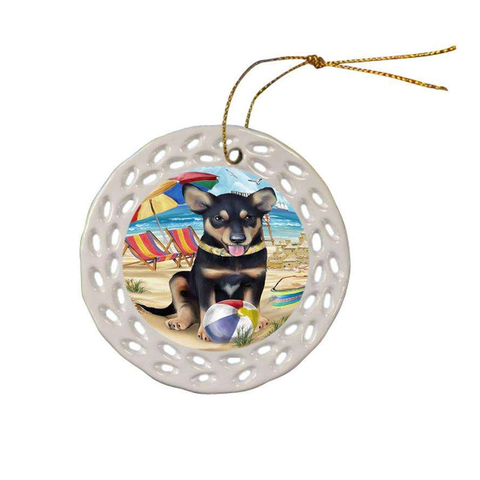 Pet Friendly Beach Australian Kelpie Dog Ceramic Doily Ornament DPOR49978