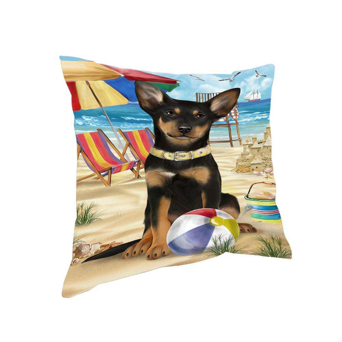 Pet Friendly Beach Australian Kelpie Dog Pillow PIL55756