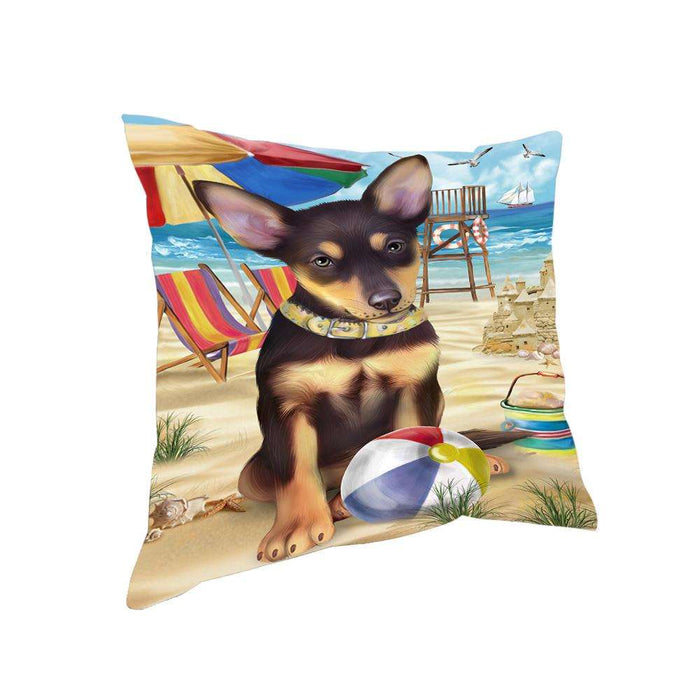 Pet Friendly Beach Australian Kelpie Dog Pillow PIL55760