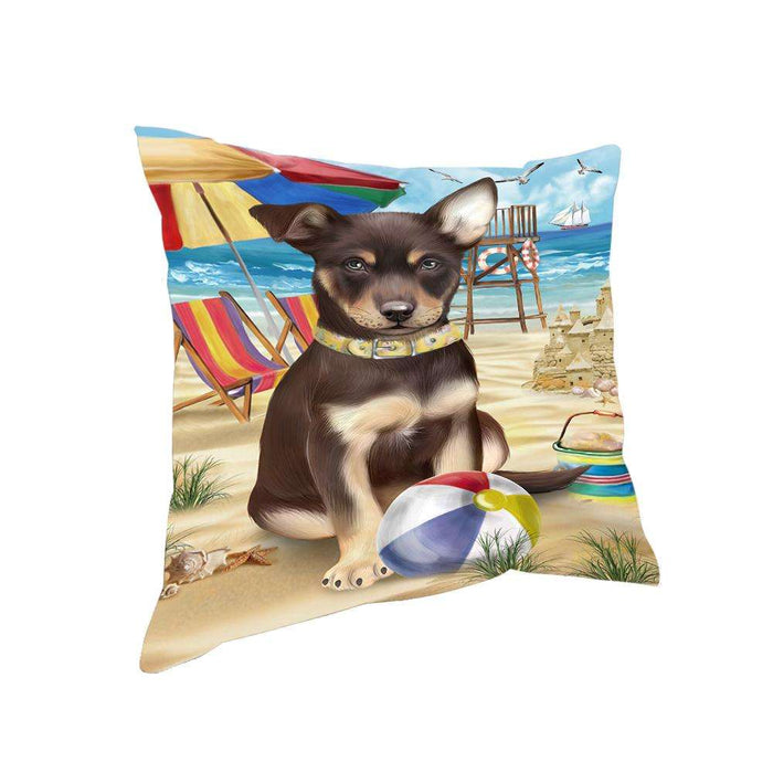 Pet Friendly Beach Australian Kelpie Dog Pillow PIL55764