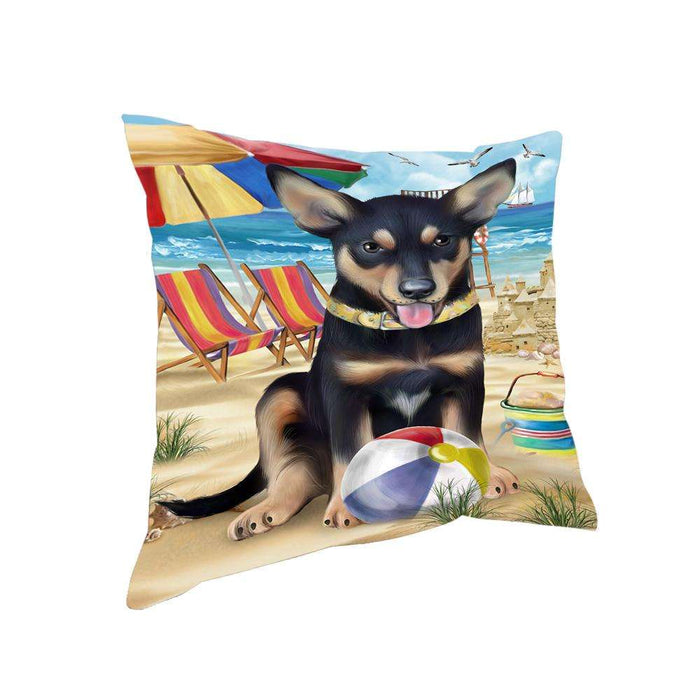 Pet Friendly Beach Australian Kelpie Dog Pillow PIL55768