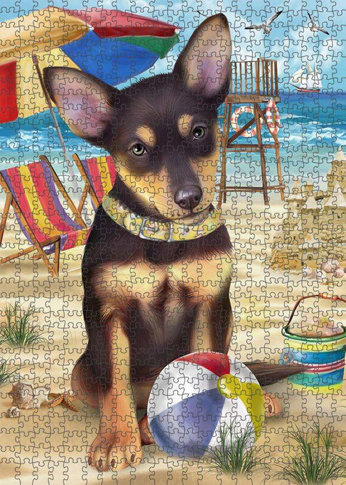 Pet Friendly Beach Australian Kelpie Dog Puzzle with Photo Tin PUZL53634