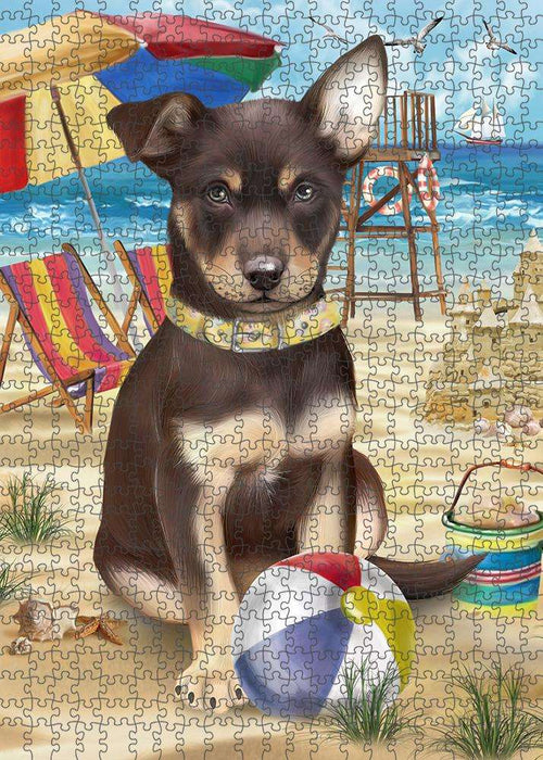 Pet Friendly Beach Australian Kelpie Dog Puzzle with Photo Tin PUZL53637
