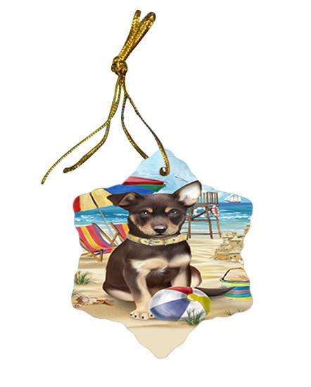 Pet Friendly Beach Australian Kelpie Dog Star Porcelain Ornament SPOR49969
