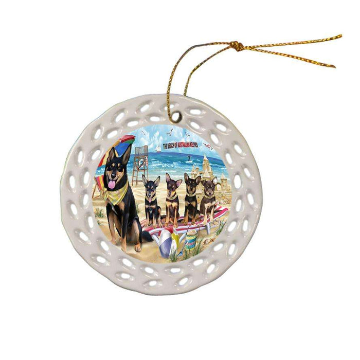 Pet Friendly Beach Australian Kelpies Dog Ceramic Doily Ornament DPOR49974