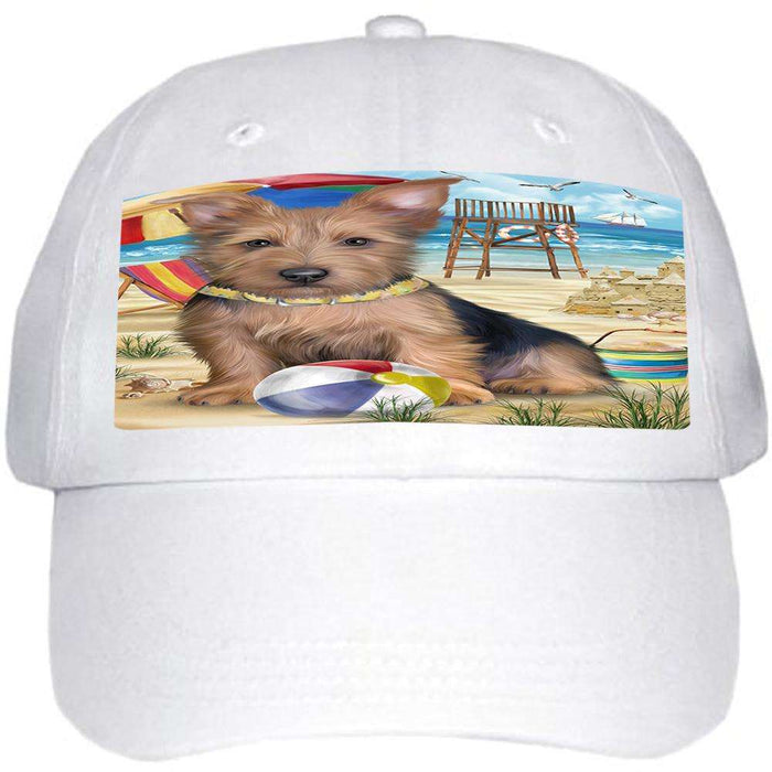 Pet Friendly Beach Australian Terrier Dog  Ball Hat Cap HAT53679