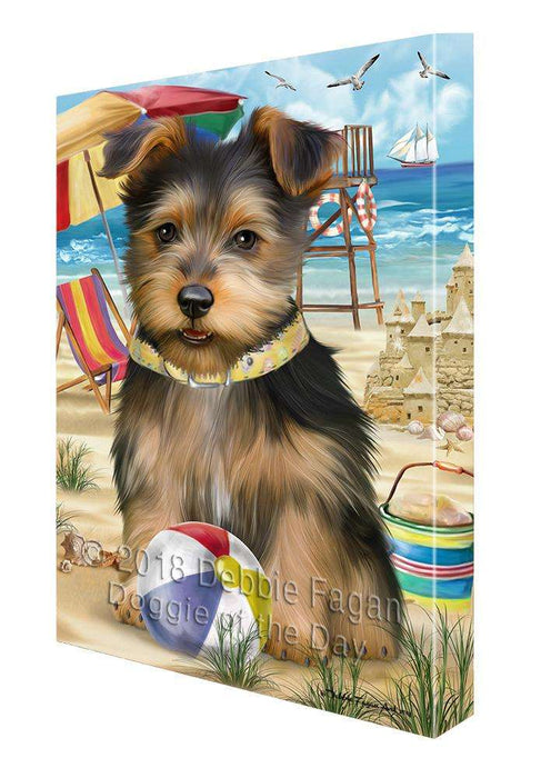 Pet Friendly Beach Australian Terrier Dog Canvas Wall Art CVS65527