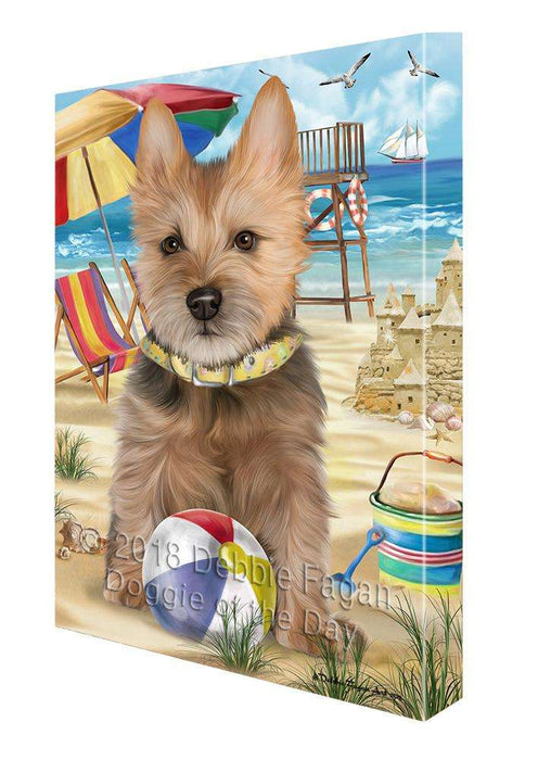 Pet Friendly Beach Australian Terrier Dog Canvas Wall Art CVS65545