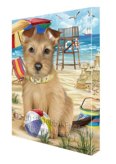 Pet Friendly Beach Australian Terrier Dog Canvas Wall Art CVS65554