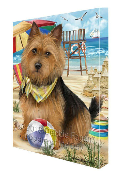 Pet Friendly Beach Australian Terrier Dog Canvas Wall Art CVS65563