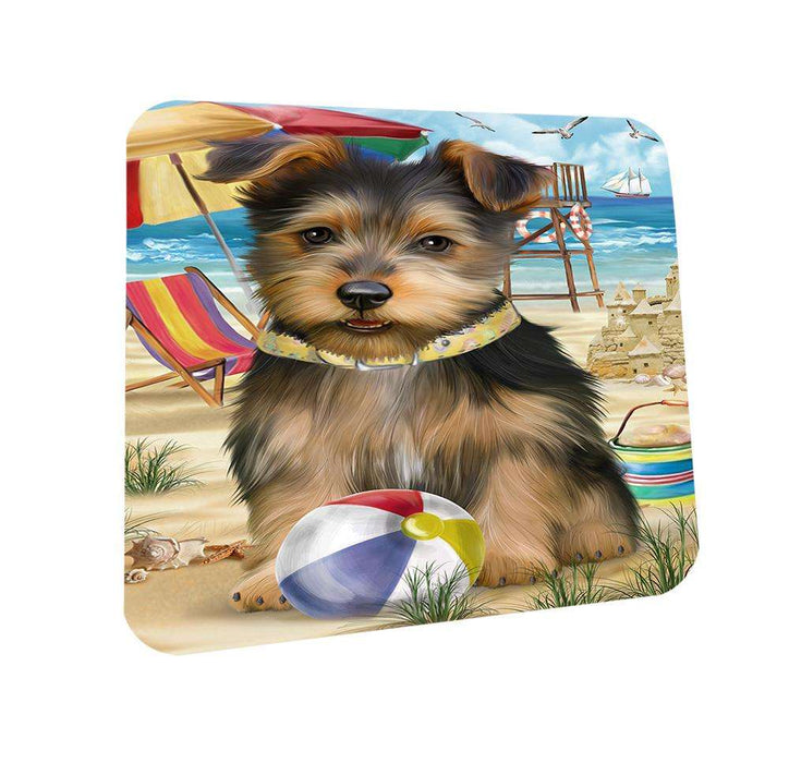 Pet Friendly Beach Australian Terrier Dog Coasters Set of 4 CST49940