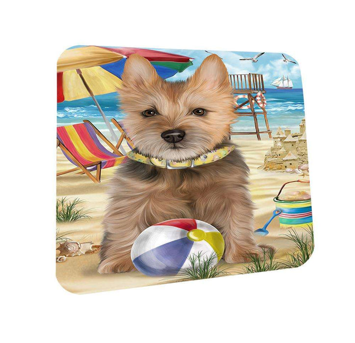 Pet Friendly Beach Australian Terrier Dog Coasters Set of 4 CST49942