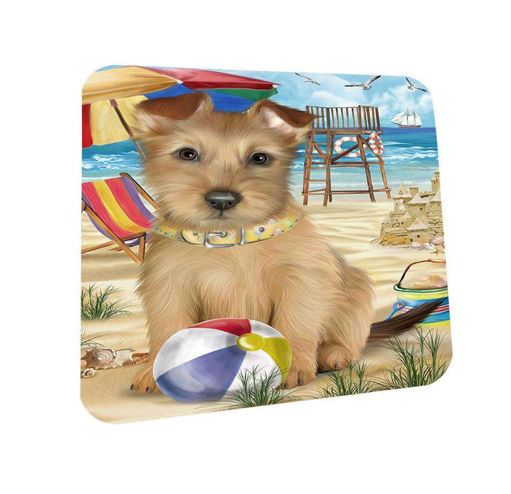 Pet Friendly Beach Australian Terrier Dog Coasters Set of 4 CST49943