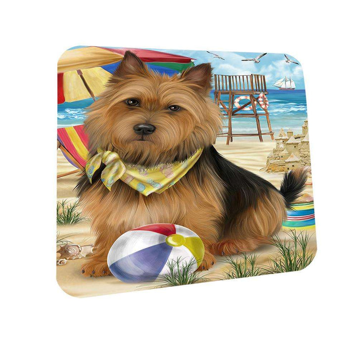 Pet Friendly Beach Australian Terrier Dog Coasters Set of 4 CST49944