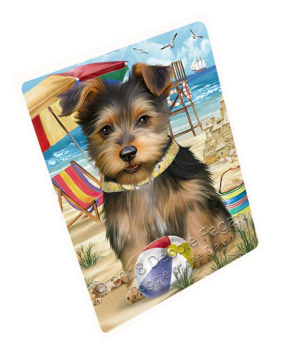 Pet Friendly Beach Australian Terrier Dog Cutting Board C53811