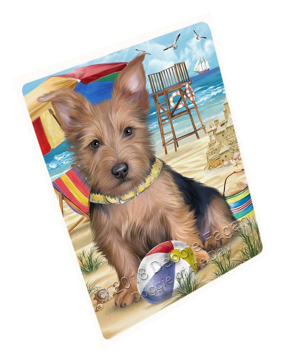 Pet Friendly Beach Australian Terrier Dog Cutting Board C53814