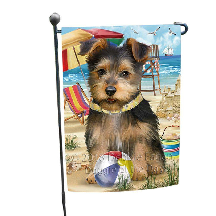 Pet Friendly Beach Australian Terrier Dog Garden Flag GFLG49810