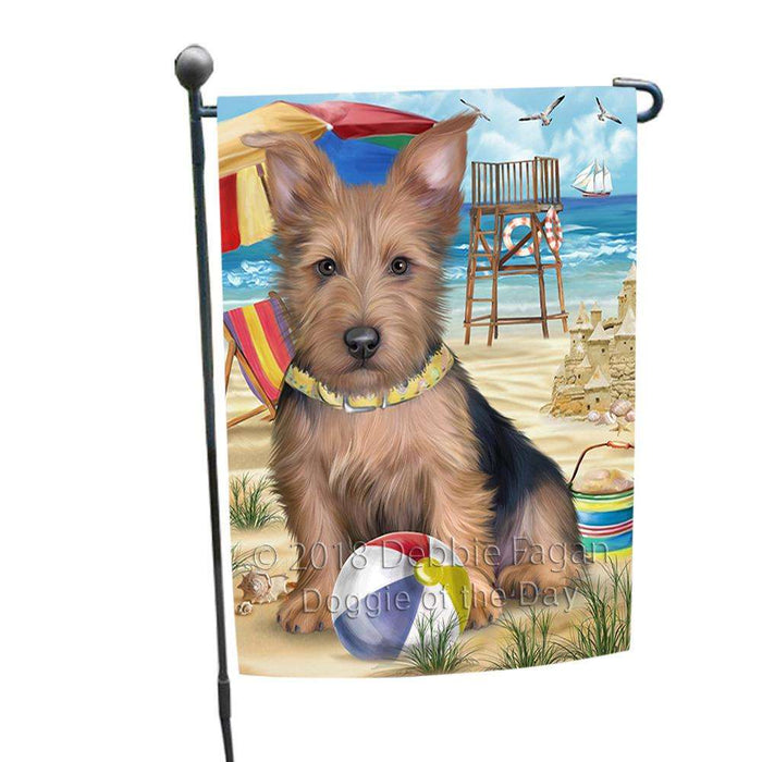 Pet Friendly Beach Australian Terrier Dog Garden Flag GFLG49811