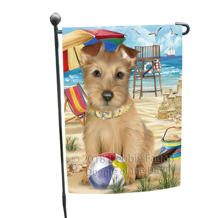 Pet Friendly Beach Australian Terrier Dog Garden Flag GFLG49813