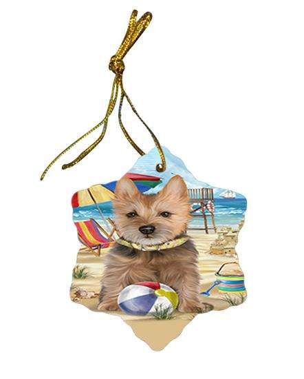 Pet Friendly Beach Australian Terrier Dog Star Porcelain Ornament SPOR49975
