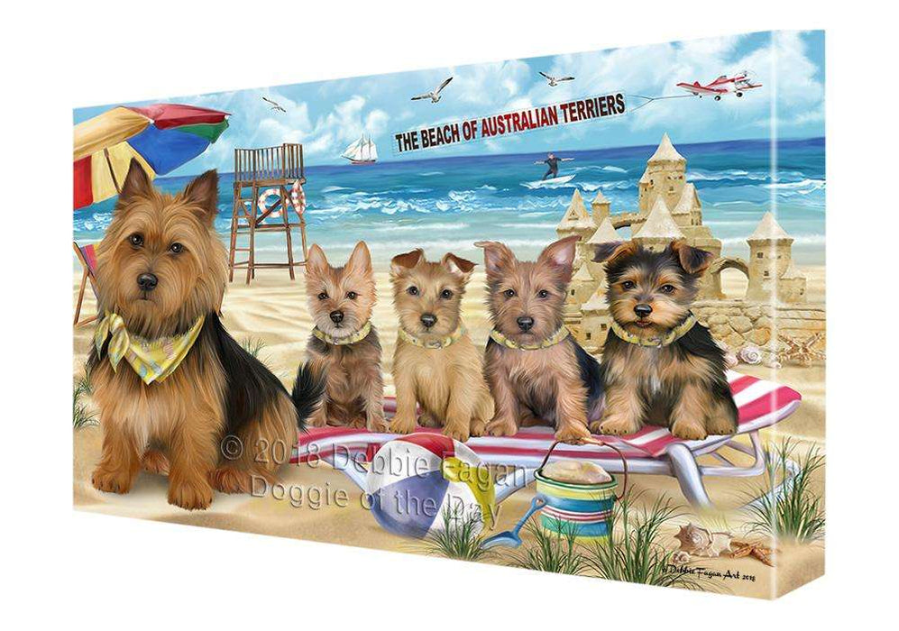Pet Friendly Beach Australian Terriers Dog Canvas Wall Art CVS65518