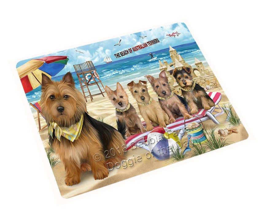 Pet Friendly Beach Australian Terriers Dog Cutting Board C53808