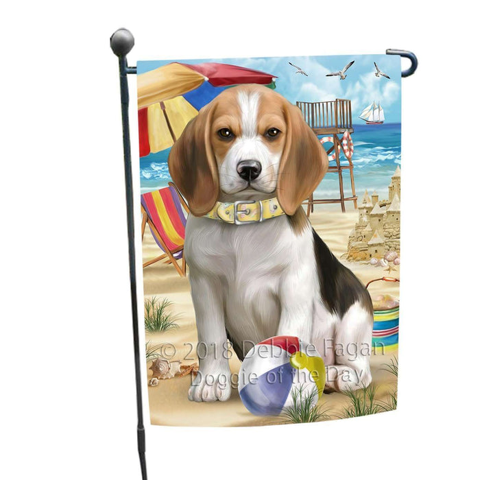 Pet Friendly Beach Beagle Dog Garden Flag GFLG48514