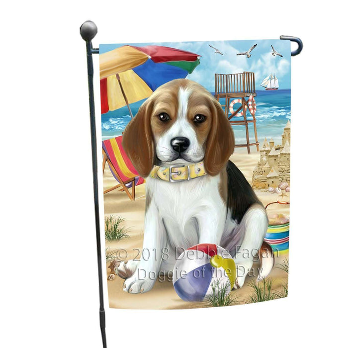 Pet Friendly Beach Beagle Dog Garden Flag GFLG48515