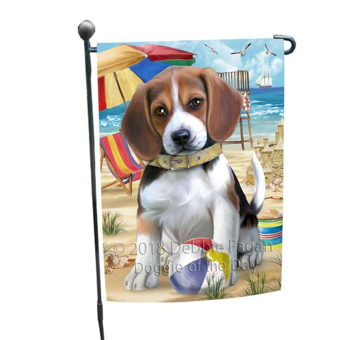 Pet Friendly Beach Beagle Dog Garden Flag GFLG48516