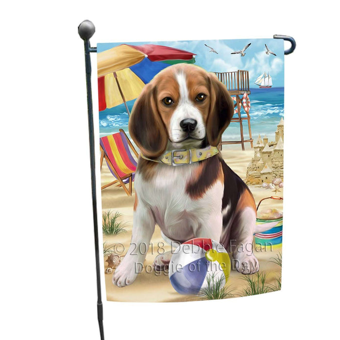 Pet Friendly Beach Beagle Dog Garden Flag GFLG48517