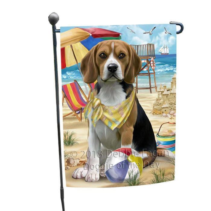 Pet Friendly Beach Beagle Dog Garden Flag GFLG48518