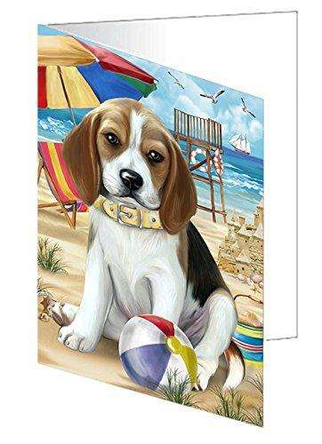 Pet Friendly Beach Beagle Dog Handmade Artwork Assorted Pets Greeting Cards and Note Cards with Envelopes for All Occasions and Holiday Seasons GCD49847