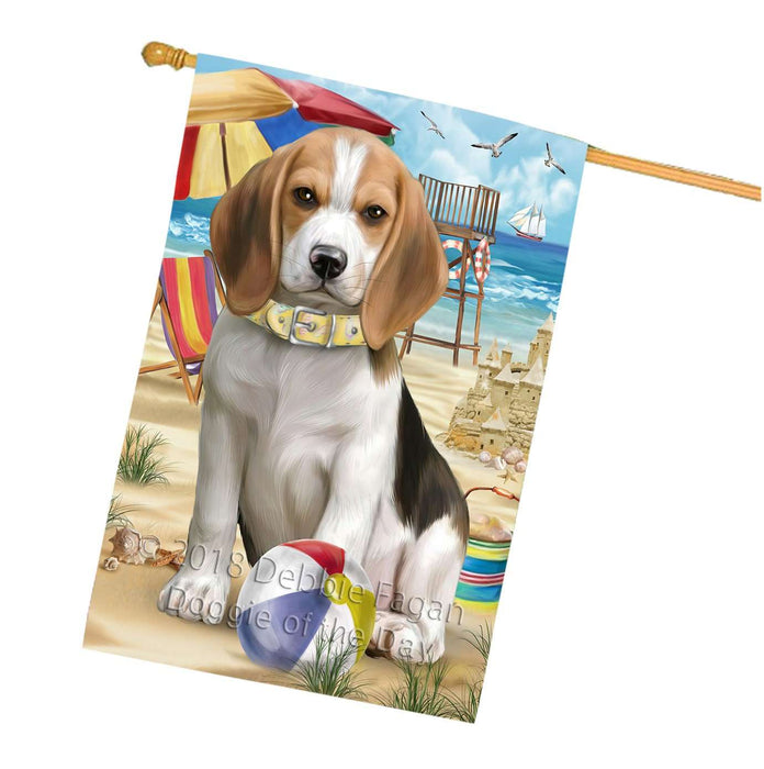 Pet Friendly Beach Beagle Dog House Flag FLG48570