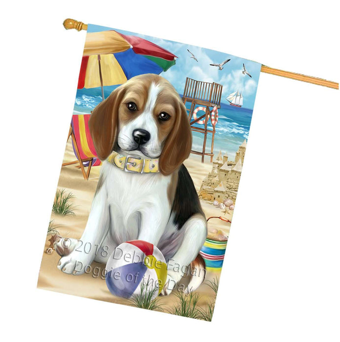 Pet Friendly Beach Beagle Dog House Flag FLG48571